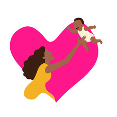 Mother hug child vector illustration