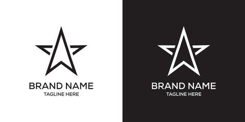 Paper plane star Logo design and symbol vector