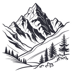 Fototapeta premium vector illustration of mountain landscape