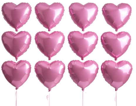 Firefly_peony flowers isolated on white - Firefly_Pink heart shape balloons isolated on transparent background (3)