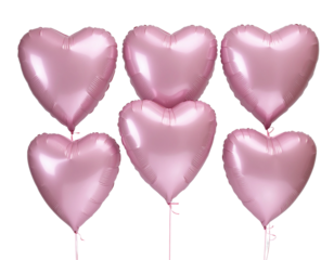 Firefly_peony flowers isolated on white - Firefly_Pink heart shape balloons isolated on transparent background (4)