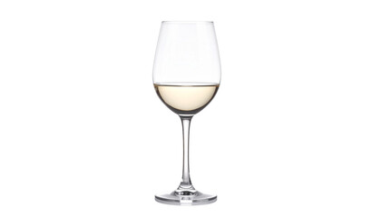 A solitary glass of drink is beautifully isolated against a stark white background, its crystal goblet ready for a celebration