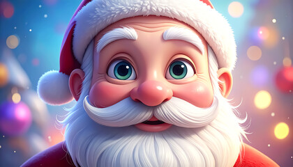 Obraz premium Happy Santa Claus cartoon. Christmas time