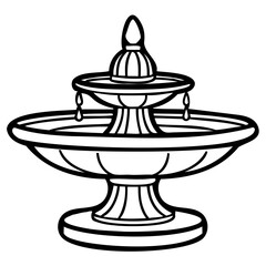 Classic threetiered ornamental fountain with intricate designs