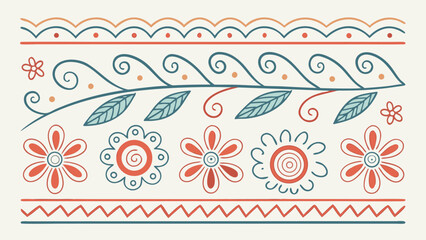 Colorful Hand-Drawn Decorative Borders and Dividers Set, Cute Doodle Sketch Style Vector Ornament Collection for Frames and Design