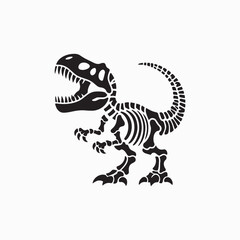 "T-Rex Dinosaur Skeleton Silhouette Vector   Jurassic Extinct Animal Illustration" © Joyadobe