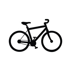 Silhouette of a bicycle on a white background, side view illustration, cycling bike silhouette vector illustration