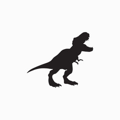 Tyrannosaurus Rex Dinosaur Silhouette Vector | Jurassic Predator Illustration