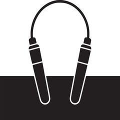 Monochromatic image of a black nunchaku with a white outline on a contrasting background design