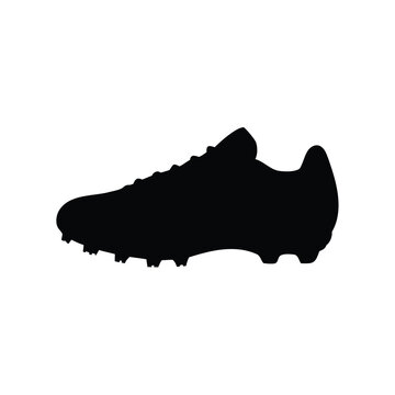 black football cleat silhouette on white clip art preview