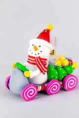 Christmas table composition. Beautiful decoration. Christmas trees, candles, stars, lights and elegant accessories. Merry Christmas and Happy Holidays, Template.