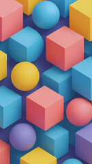 Obraz premium Vibrant Pastel Geometric Shapes Abstract Wallpaper