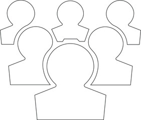 People thin line icons set. Team of workers. User profile symbol. Group of people. Group of users collection. Persons symbol. Men women. Crowd of humans. Vector illustration !