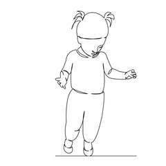 One continuous single drawing line art doodle girl, beautiful, female, fashion, people. Isolated image hand draw contour on a white background