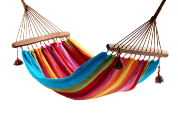 Rainbow stripes hammock. Relax!