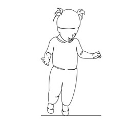 One continuous single drawing line art doodle girl, beautiful, female, fashion, people. Isolated image hand draw contour on a white background