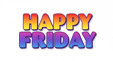Happy friday colorful text graphic design
