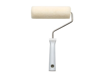 Clean paint roller isolated on white background, realistic detail, studio lighting.
