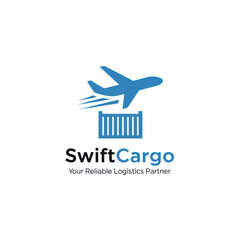 SwiftCargo logo featuring an airplane above a shipping container.