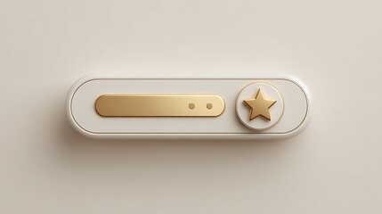 CloseUp of a Sleek White and Gold Toggle Switch with Star Icon