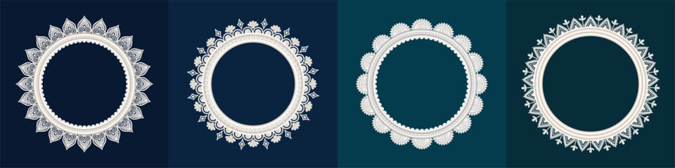 Durga Puja Circle border Border Decorations Durga Puja Frame Durga Puja Background	