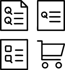 Checklist icons with shopping cart represent tasks, research, and purchases, ideal for business planning.