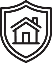 Home security icon on metal internet button with house symbol design