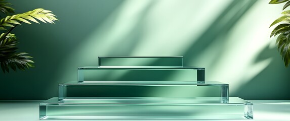Obraz premium Elegant Green Glass Display