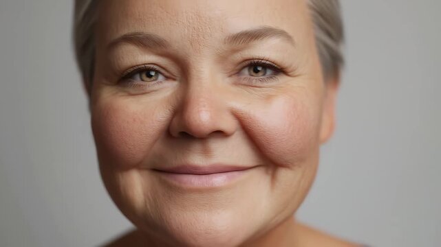 Mature Plus Size Woman Smiling Video | Confident Lady, Body Positivity, Happiness & Lifestyle Footage