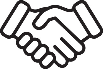 Handshake icon vector illustration of two hands shaking as a business agreement symbol