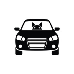 Naklejka premium Sedan car front view detailed black automobile design vector art illustration