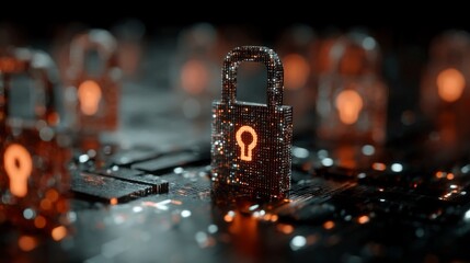 Compliance and data protection concept showing digital elements, lock symbols, privacy interface, and cyber regulation visuals representing corporate security legal themes