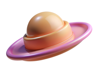 Abstract 3d planet illustration pastel colors futuristic minimalist design cosmic sphere smooth texture background 3d illustration isolated on transparent background