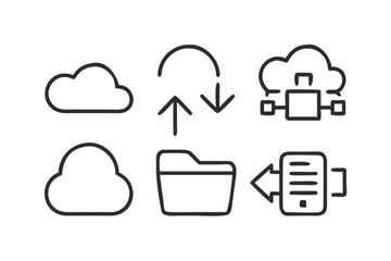 Vector art of cloud computing and data transfer icons