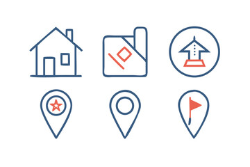 Vector art of location and navigation icons