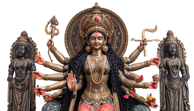 Hindu Goddess Durga Idol with Multiple Arms Holding Divine Weapons, hindu bhagwan kali MAA 