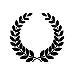 Black laurel wreath symbol of victory and achievement
