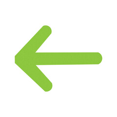 Obraz premium Bright green left arrow symbol for navigation and direction transparent background