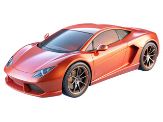 Obraz premium Sleek copper colored sports car on background rendered vehicle design automotive concept style 3d illustration isolated on transparent background