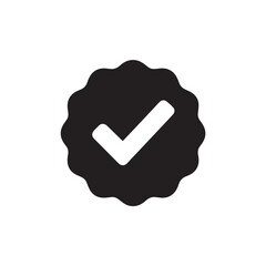 Verified silhouette black and white vector icon