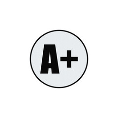 A+ rating emblem symbol with circle outline for excellence transparent background