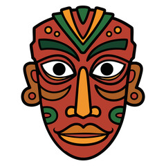 Obraz premium Tribal mask vector graphic illustration 