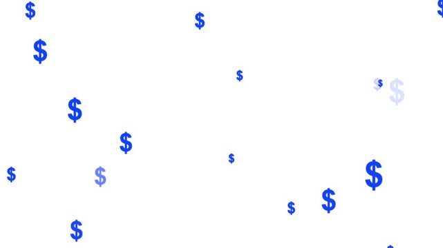 animated dollar moving up on black background.