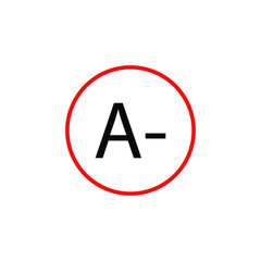 Red circle with letter a and minus sign symbol transparent background