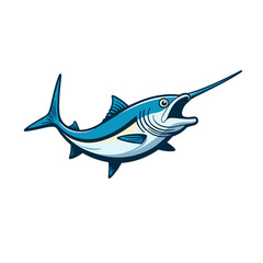 Fototapeta premium Blue marlin fish illustration in a dynamic posture 
