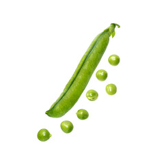 Flying sweet green peas.
