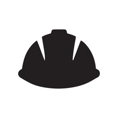 Black hard hat icon silhouette safety helmet protection construction workwear symbol