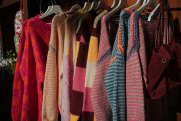 Colorful wool sweaters