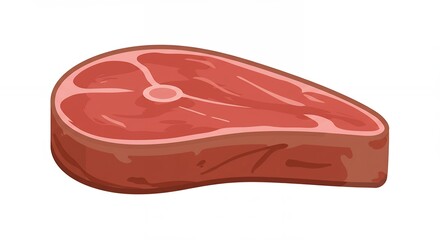 Cooked steak slice illustration