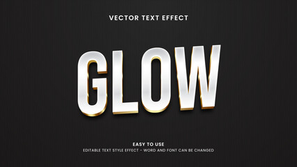 editable text effect glow 3d style premium vector